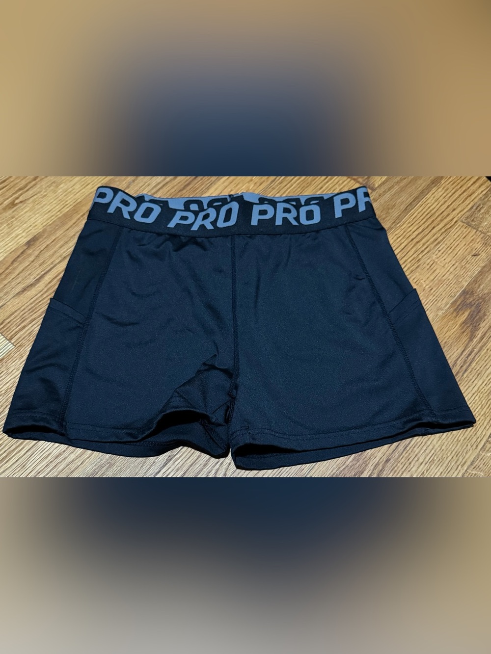 SHEIN Black Athletic 'PRO' Waistband Women's Compression Shorts